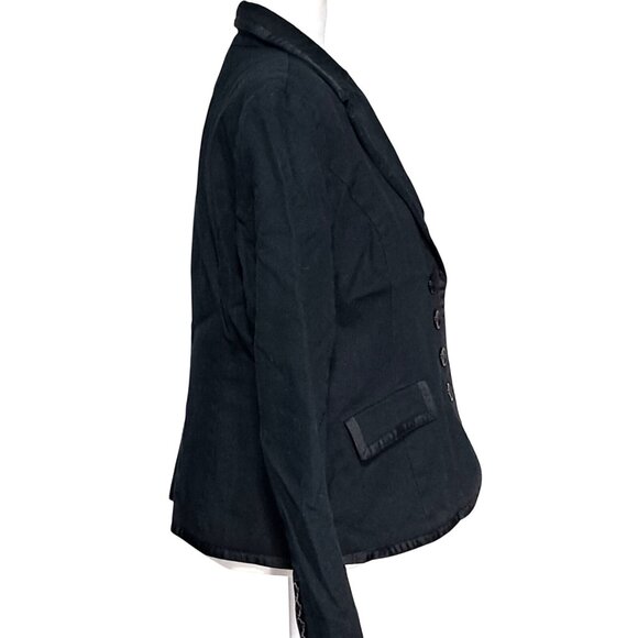 Black Merona Blazer Jacket Womens Size L Fitted - Picture 7 of 11